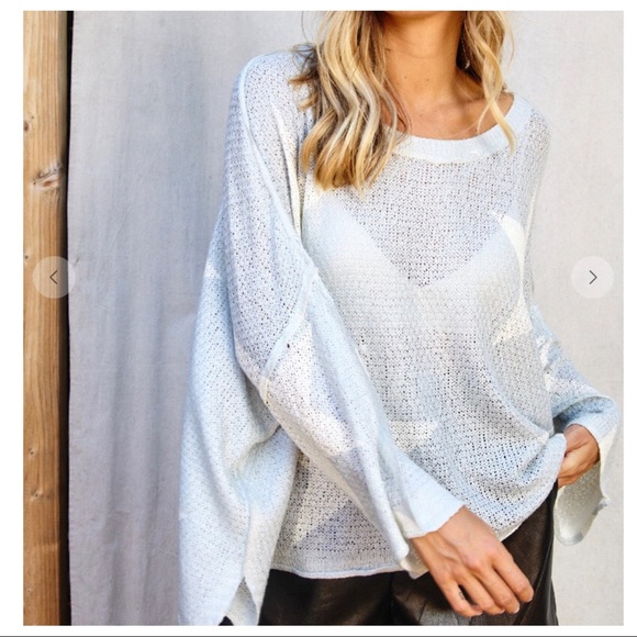 #11 Ice Blue Star Print LightWeight Dolman Sweater - Picture 3 of 7